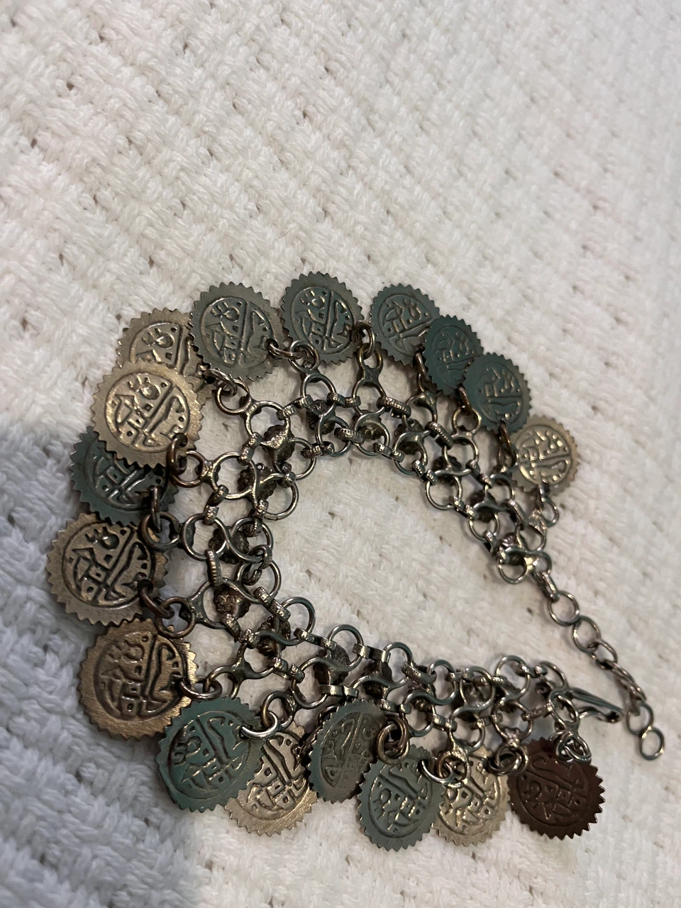 Coin stale charm bracelet