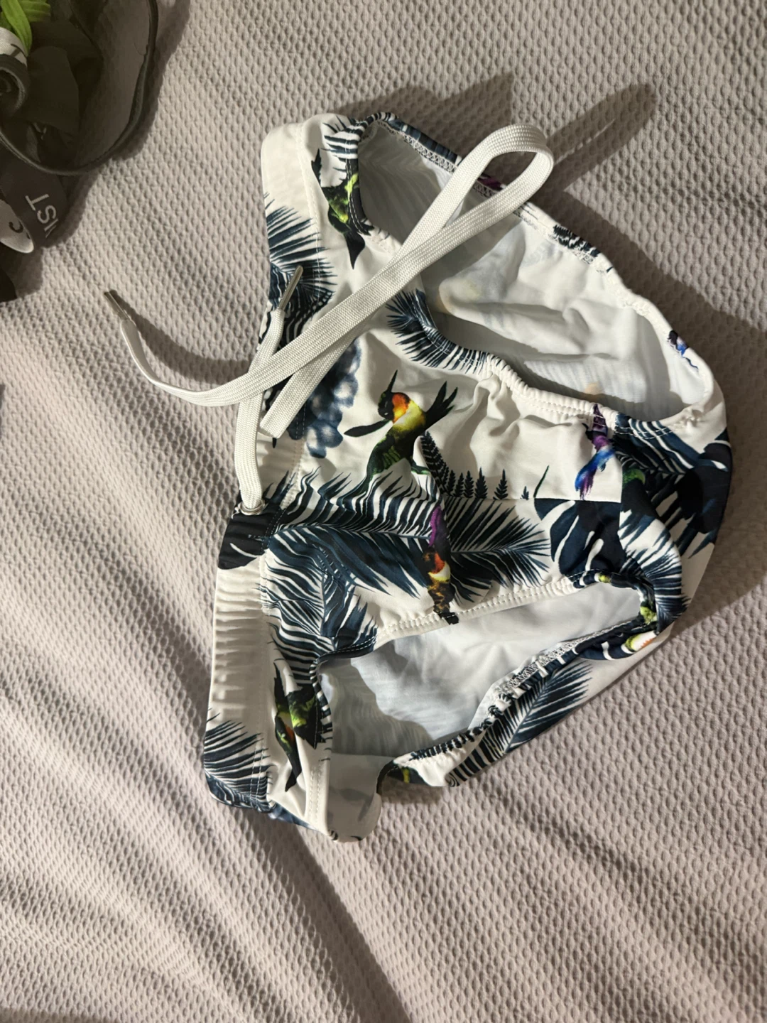 Tropical Print Swim Trunks