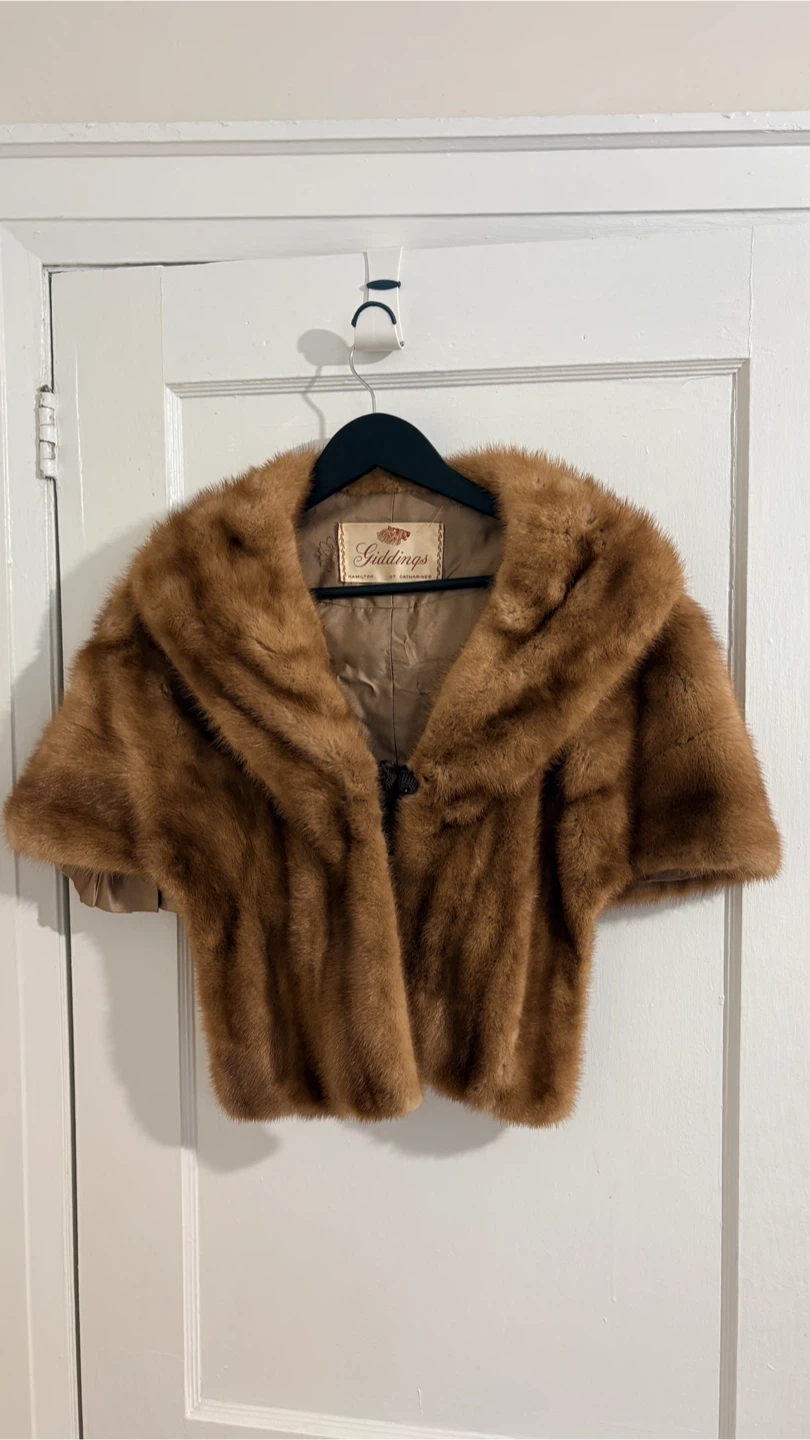 vintage brown mink fur stole