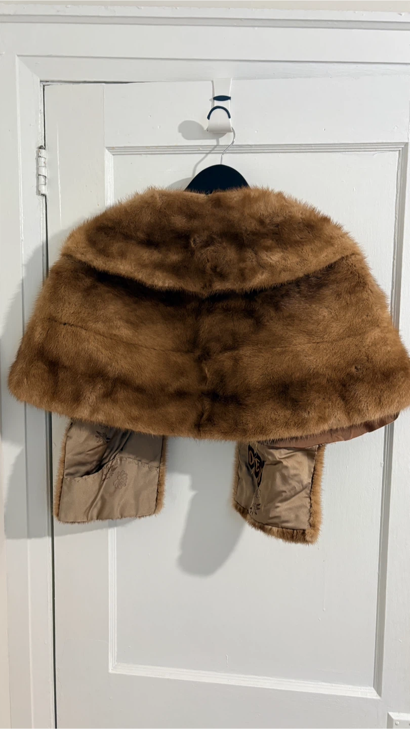 vintage brown mink fur stole - photo 4