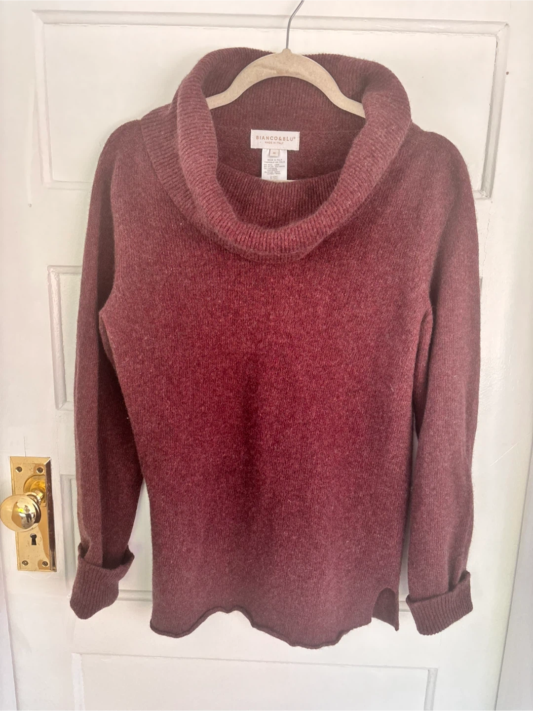 Bianco & Blu Women's Wool Blend Cowl Neck Sweater