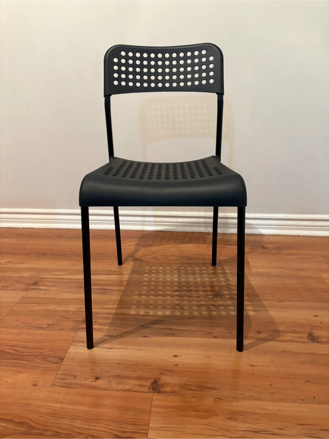 IKEA Black Perforated Dining Chair