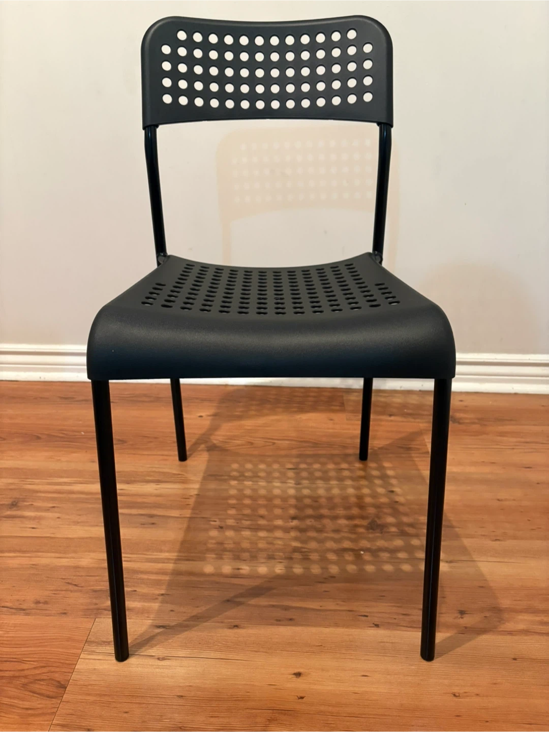IKEA Black Perforated Dining Chair - photo 2