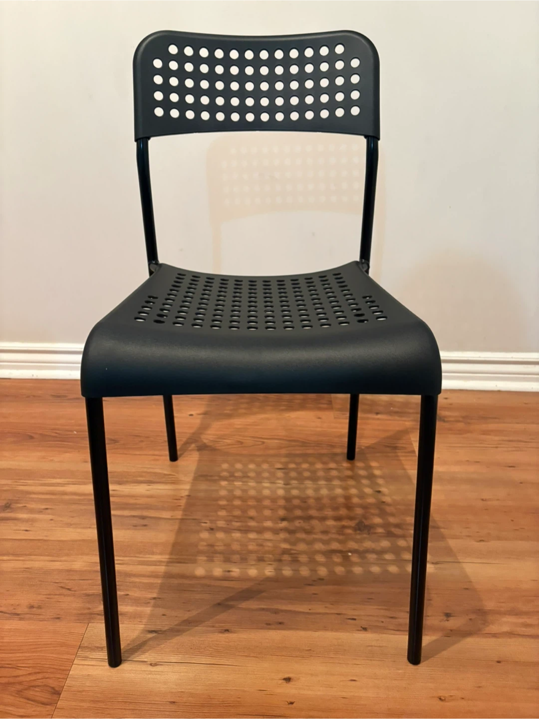IKEA Black Perforated Dining Chair - photo 3