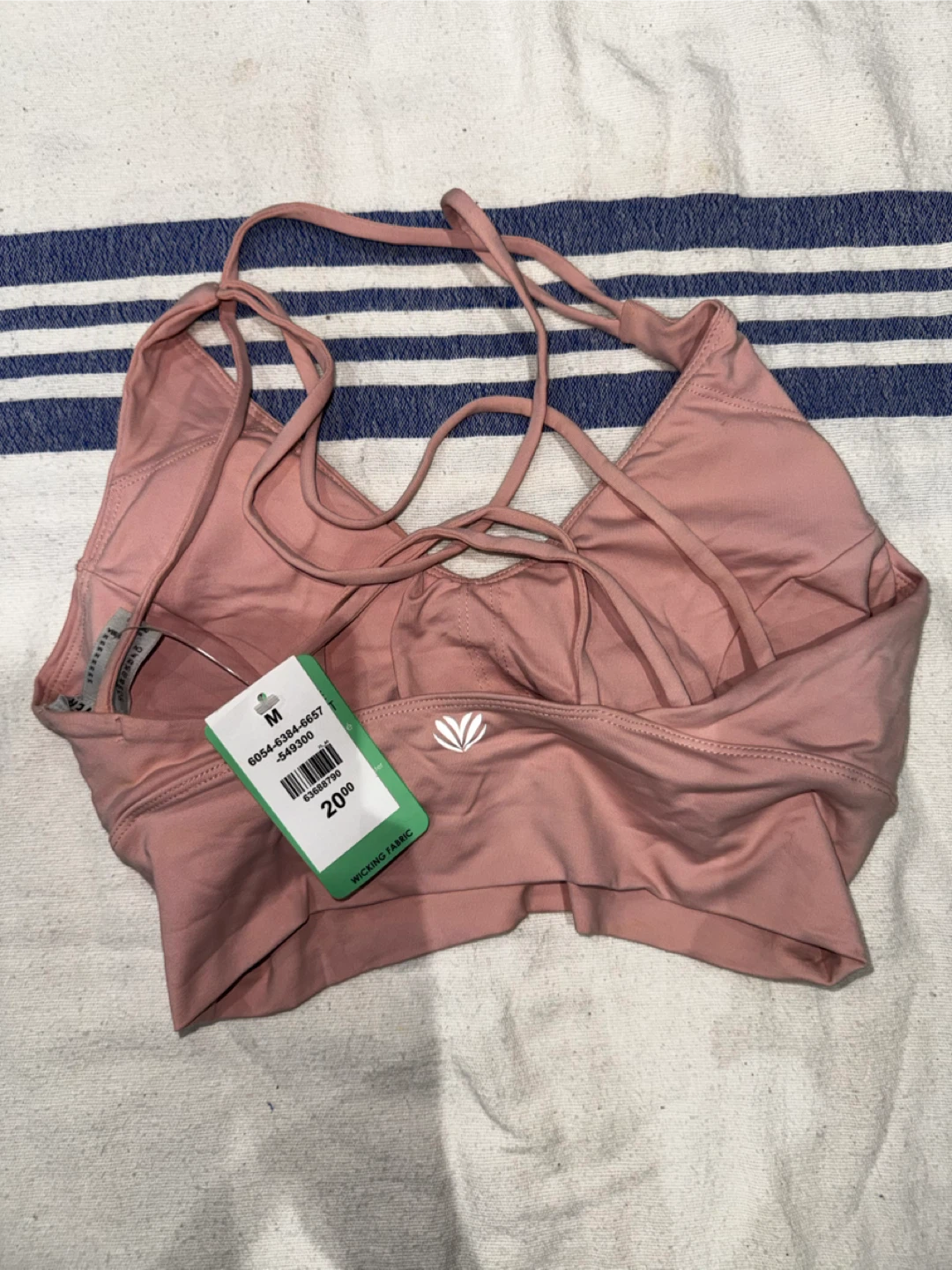 Pink Strappy Sports Bra Size M - photo 2