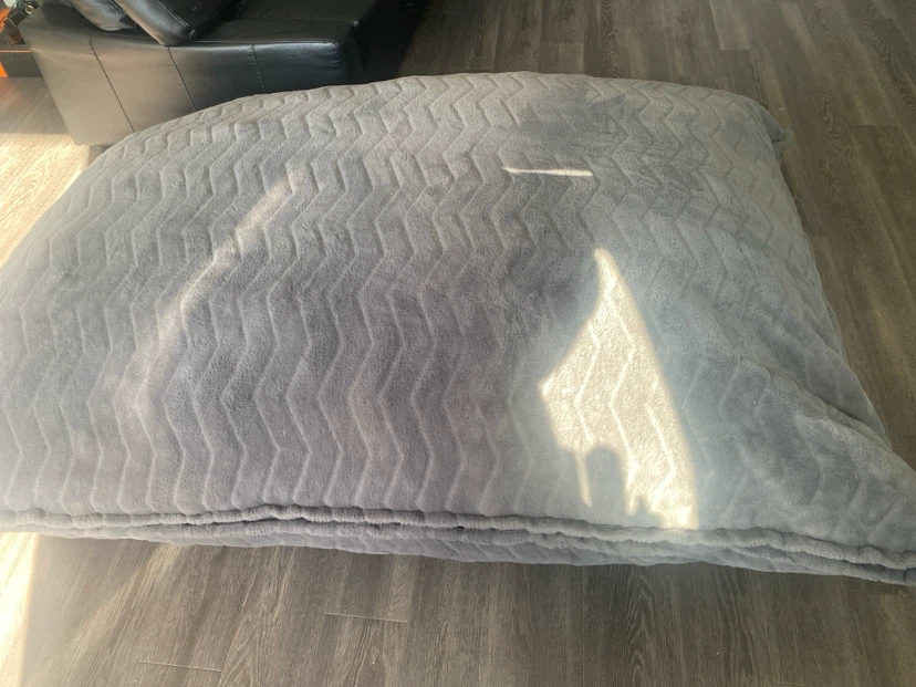 Large Grey Faux Fur Bean Bag Chair - photo 2