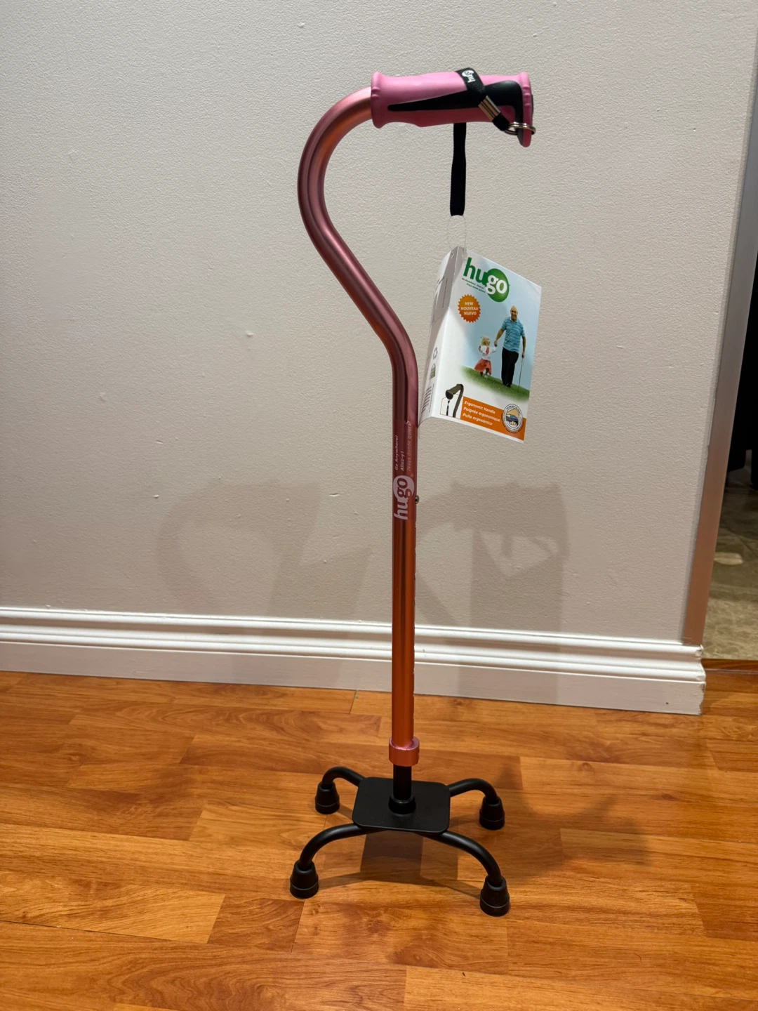 Hugo Quad Cane Rose