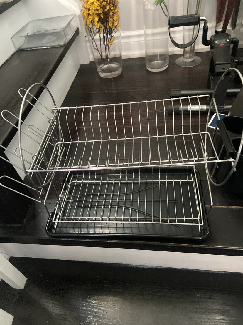 Two-Tier Chrome Dish Drying Rack