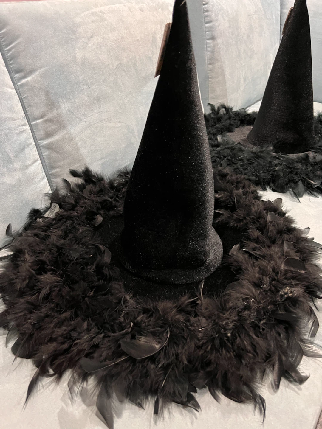 NEW $15 each Black Feathered Witch Hat