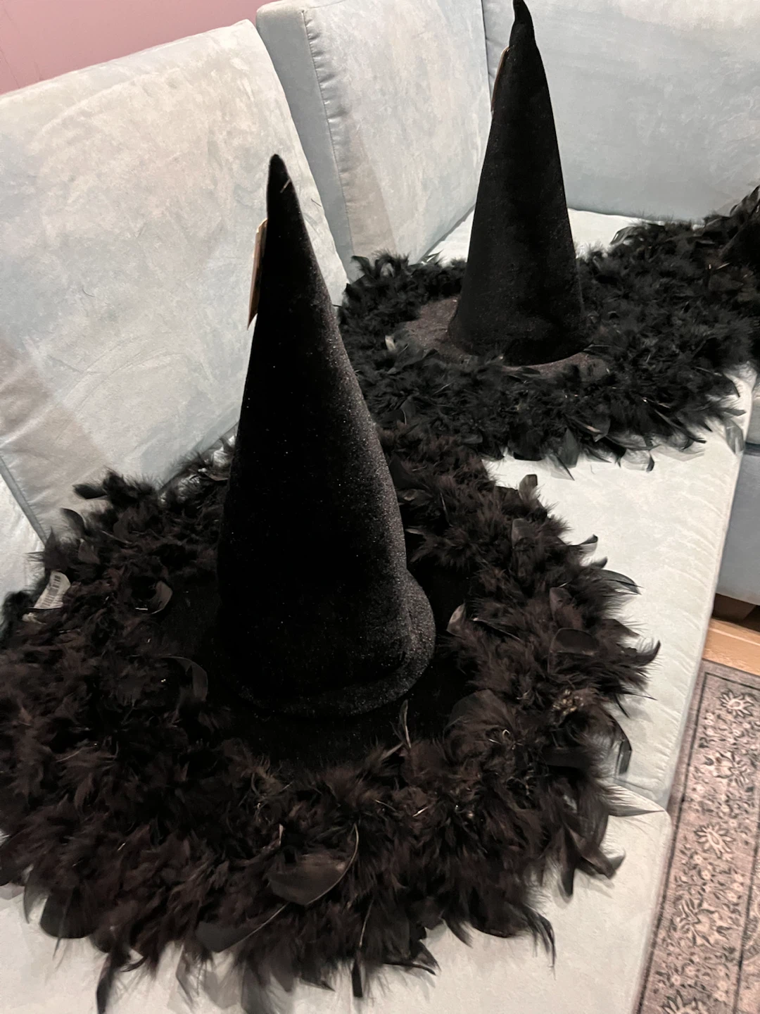 NEW $15 each Black Feathered Witch Hat - photo 2
