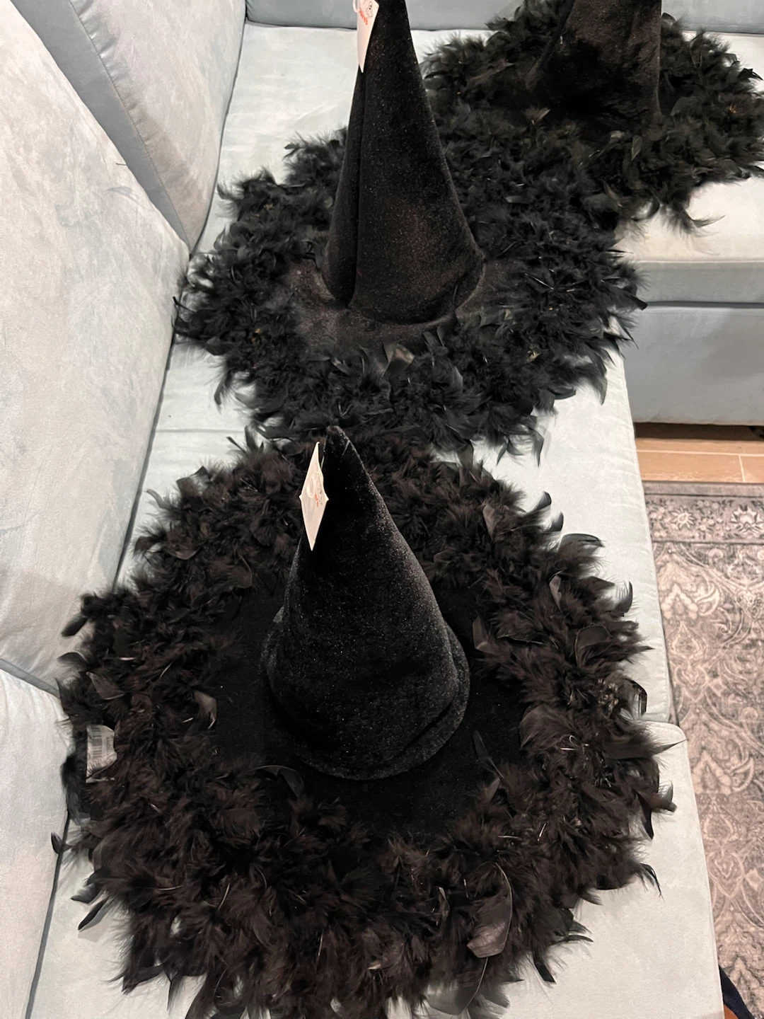 NEW $15 each Black Feathered Witch Hat - photo 3