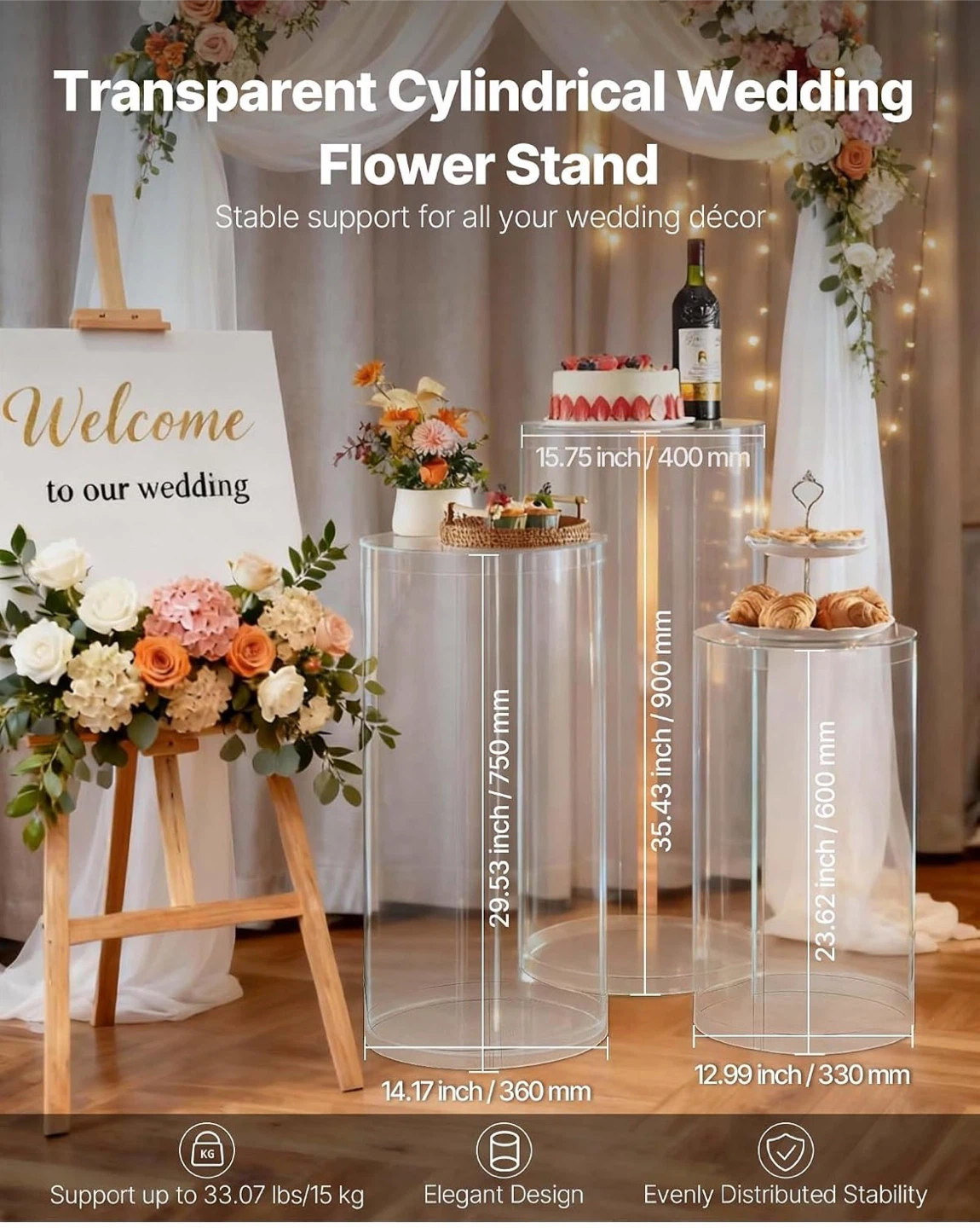 Rent-transparent cake stand - photo 4
