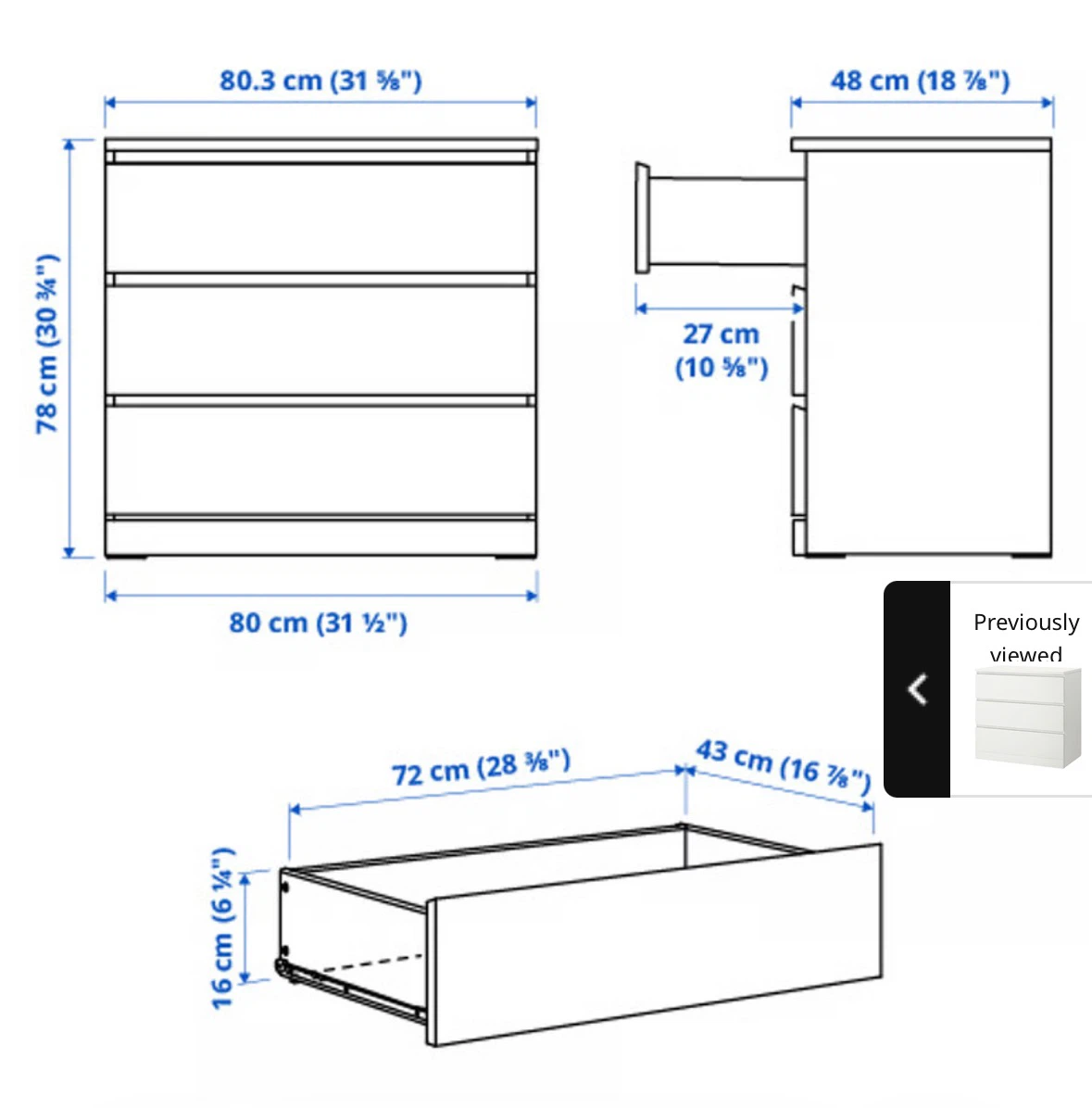 IKEA Kullen 3-Drawer Chest - photo 2
