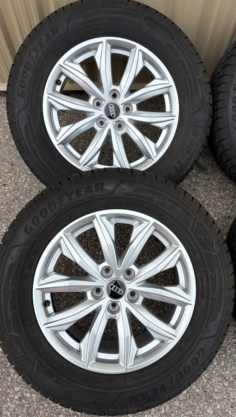 4 x 235/65/17 GOODYEAR WINTER TIRES AND OEM AUDI RIMS $1450 - photo 3