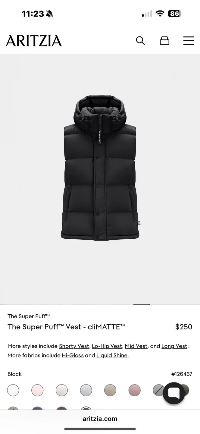 Black Aritzia The Super Puff Vest - photo 5