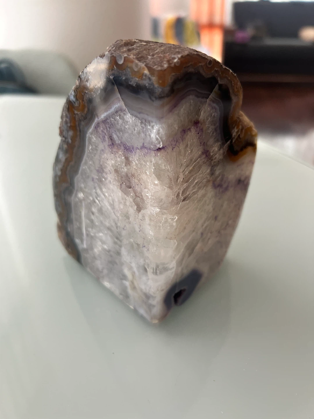 Natural Amethyst and Agate Geode Specimen