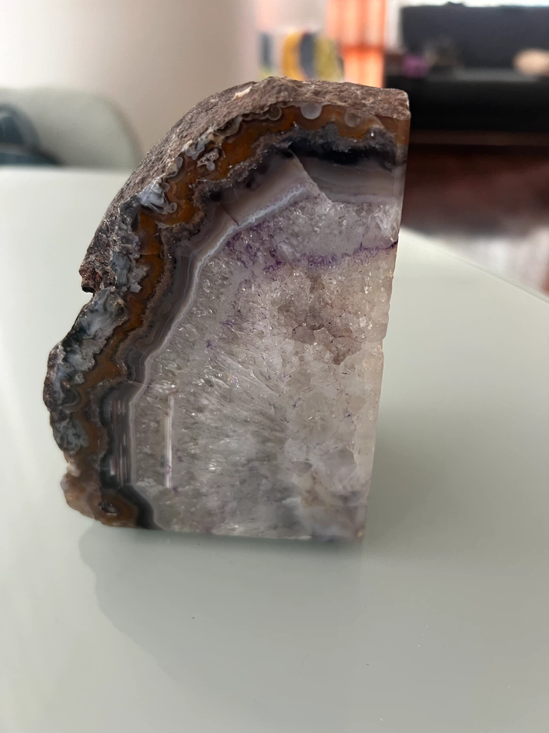 Natural Amethyst and Agate Geode Specimen - photo 2