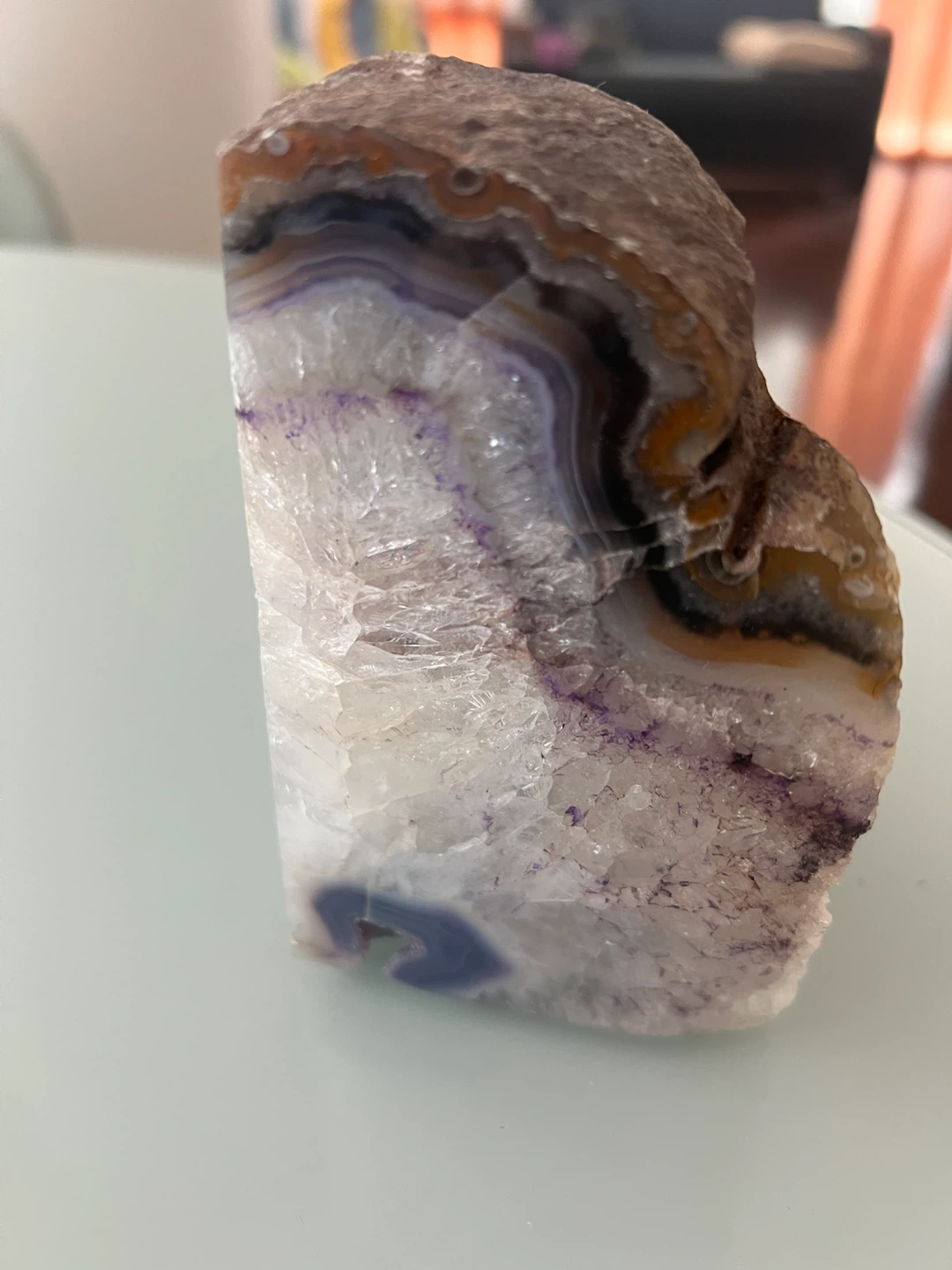 Natural Amethyst and Agate Geode Specimen - photo 4