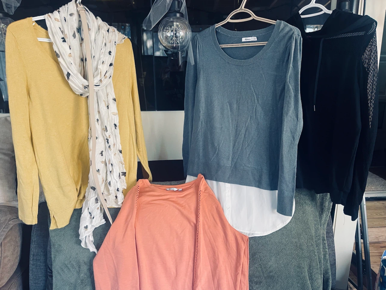 Assorted Women's Tops and Scarf