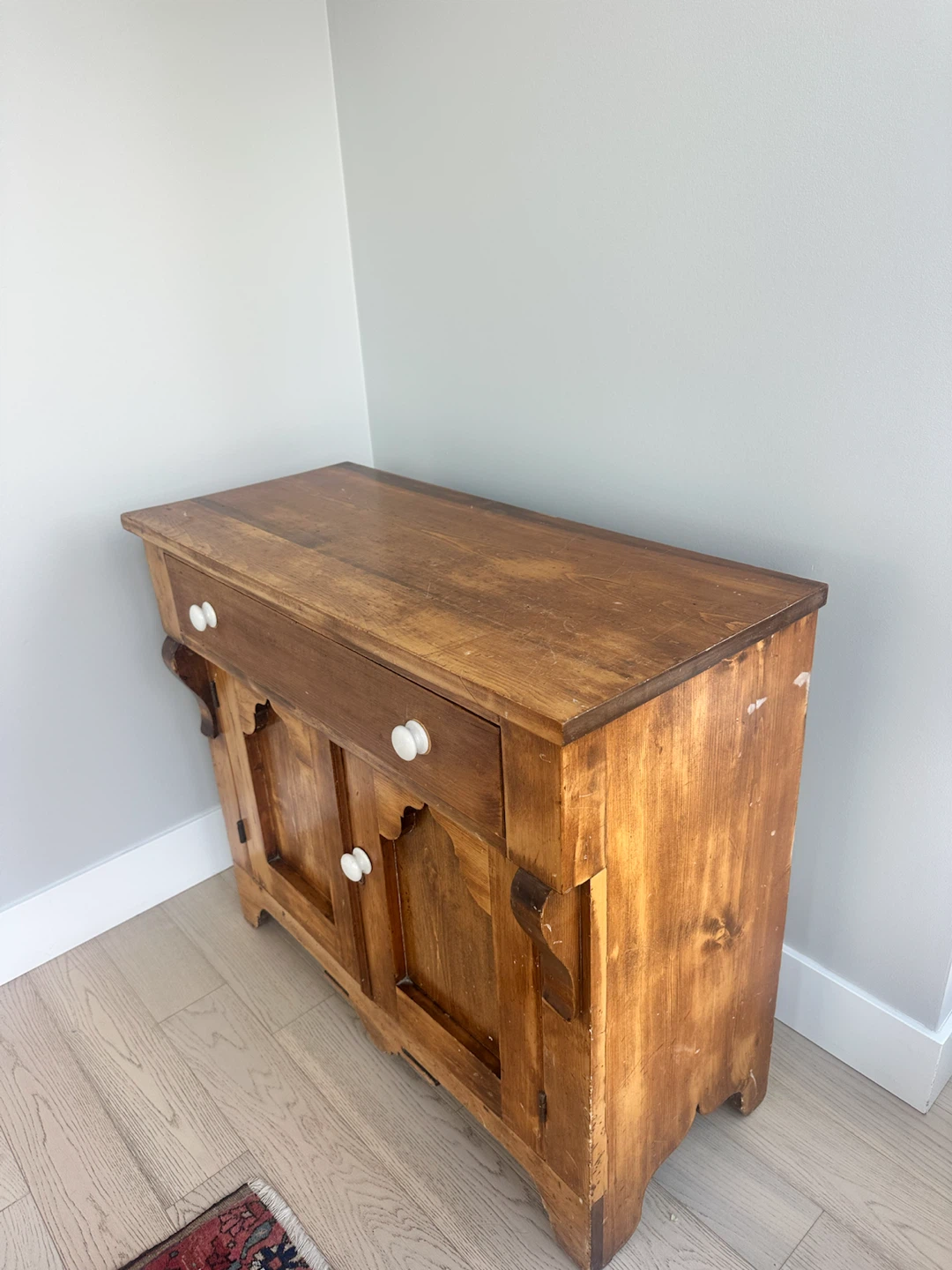Rustic Pine Wood Sideboard Cabinet - photo 2