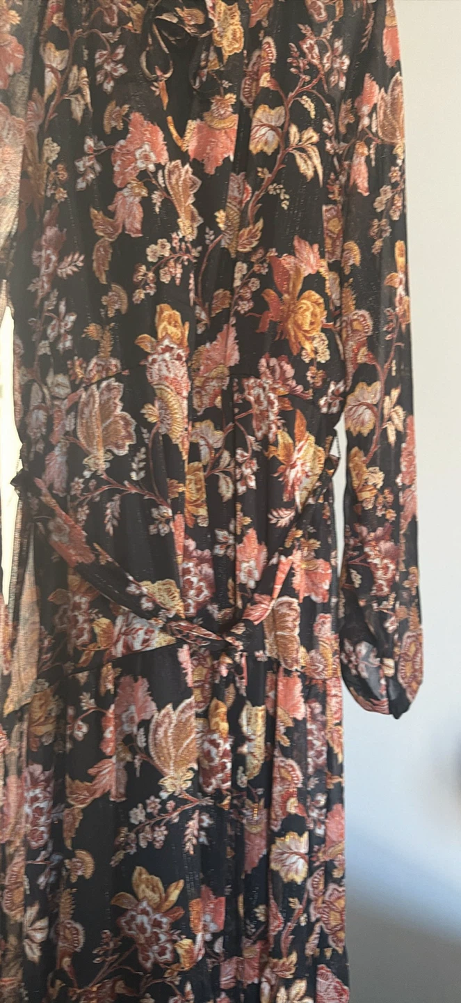 Tahari Floral Print Long Sleeve Chiffon Dress - photo 2