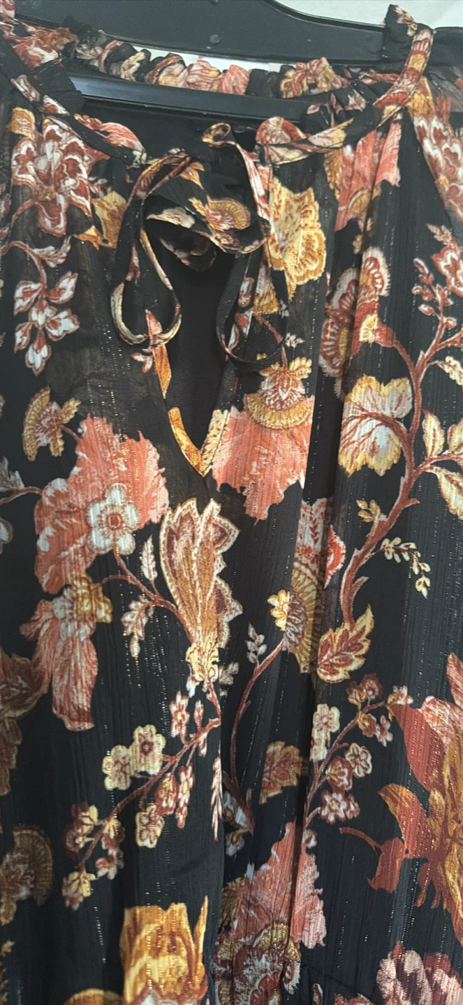 Tahari Floral Print Long Sleeve Chiffon Dress - photo 3