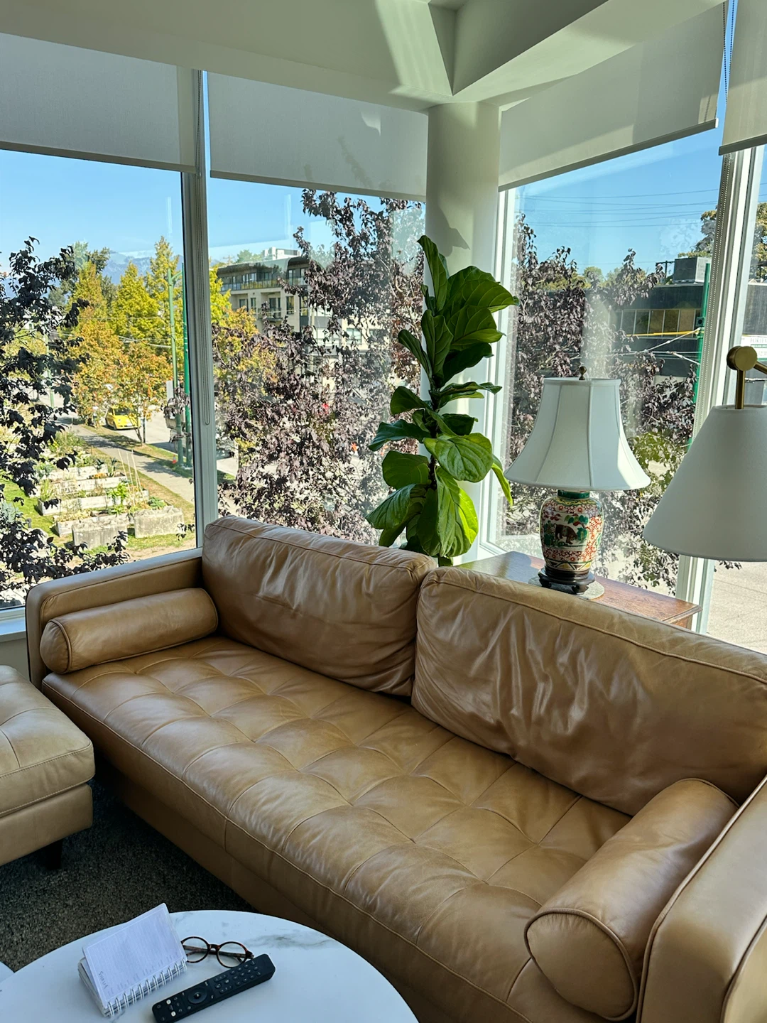 Tan Leather Sofa - photo 2