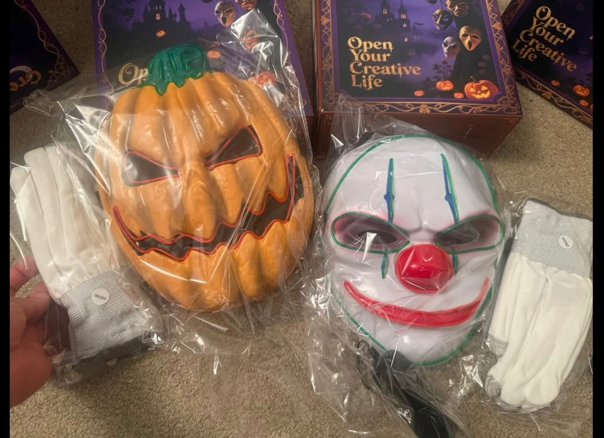 LED Halloween Mask and Glove Sets