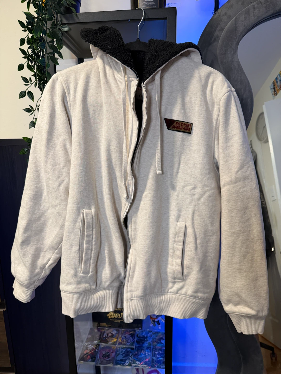 Guess Sherpa Lined Zip-Up Hoodie - photo 2