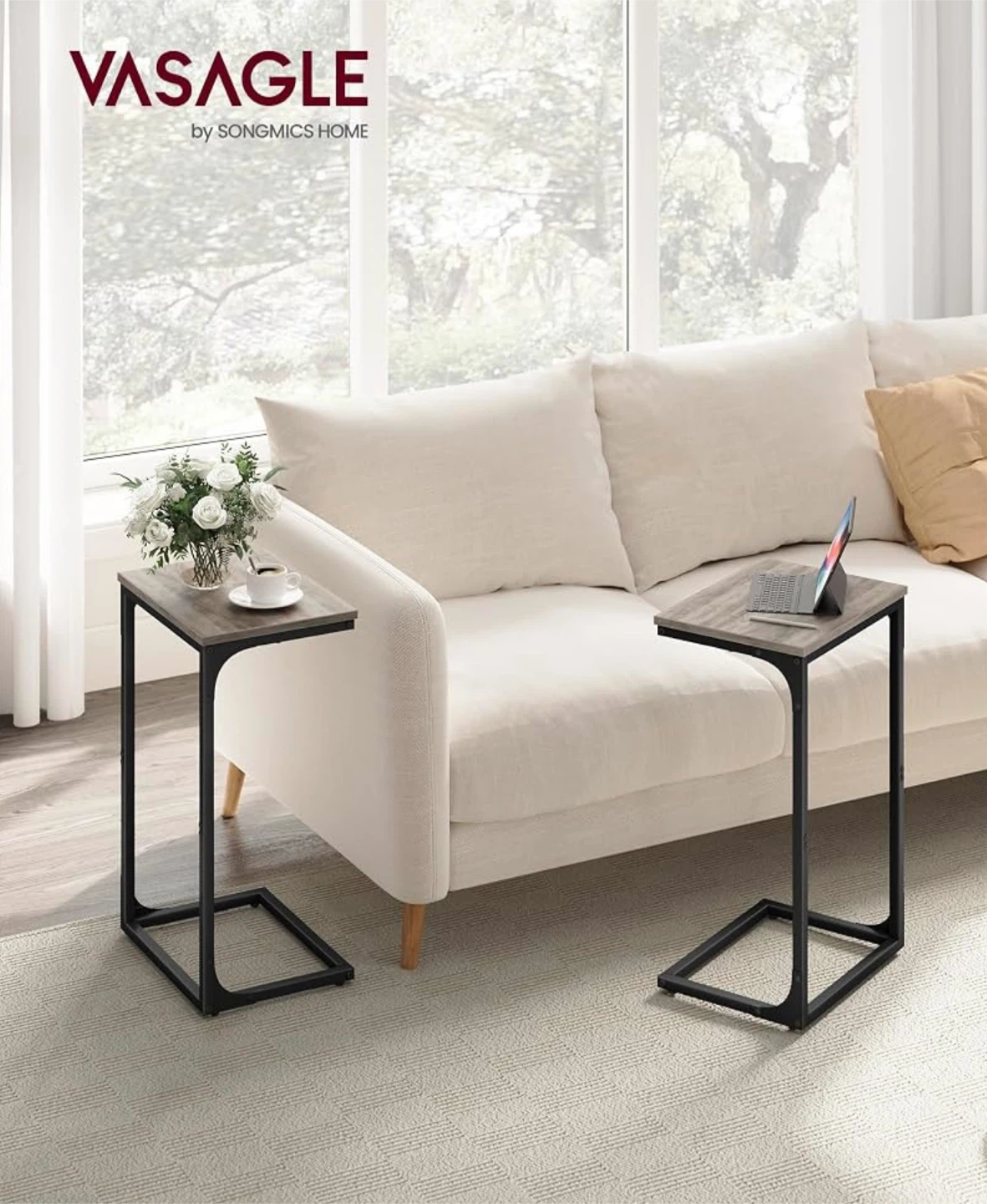 VASAGLE C-Shaped Side Tables - Set of 2 - photo 2