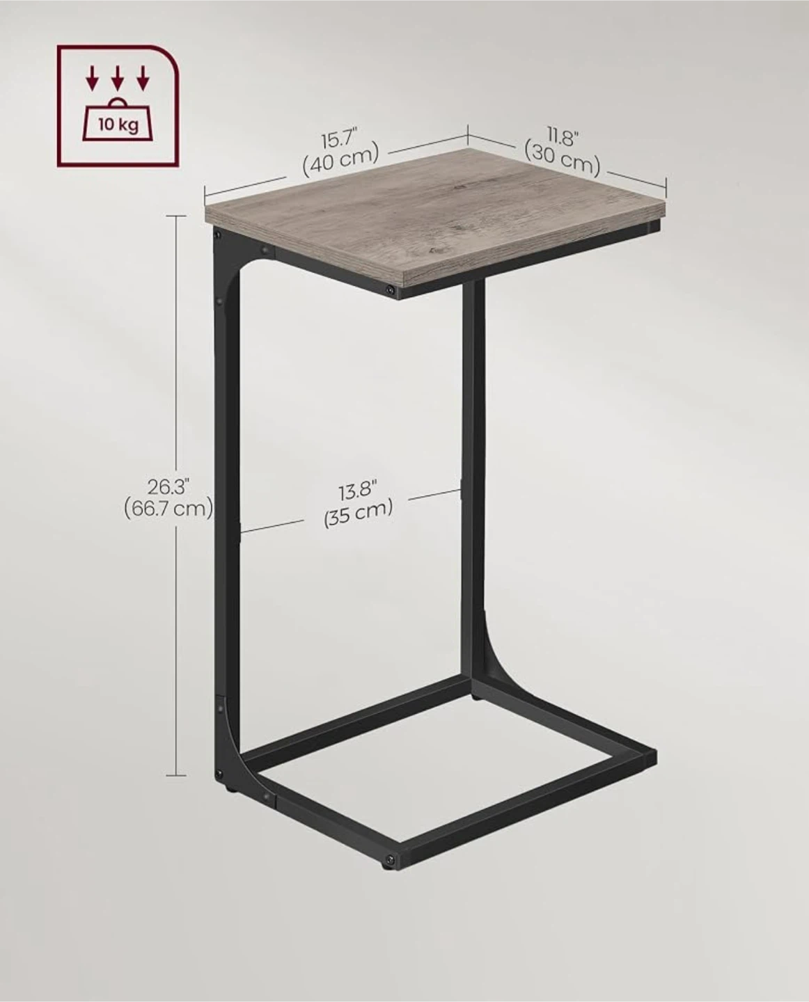 VASAGLE C-Shaped Side Tables - Set of 2 - photo 5