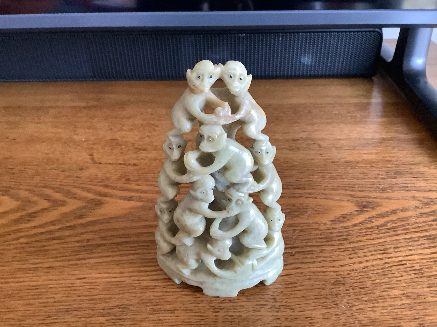 Vt Chinese Hd Car Soapstone Sculpture 10 Monkeys Pyramid Tower 🐞 - photo 3