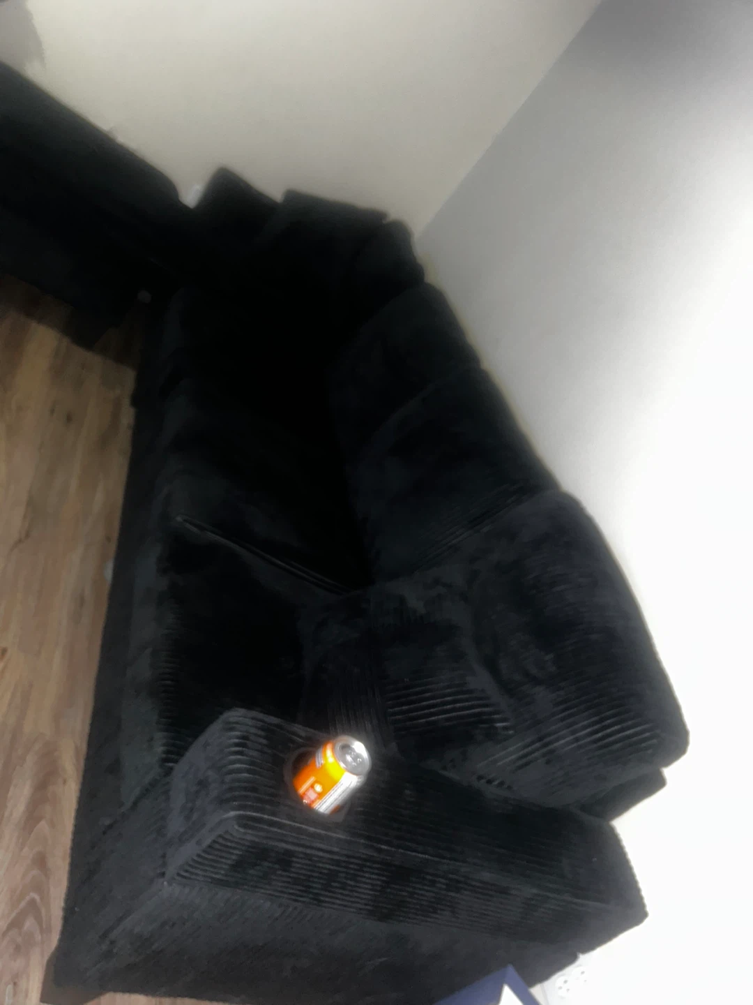 Black Corduroy Sectional Sofa