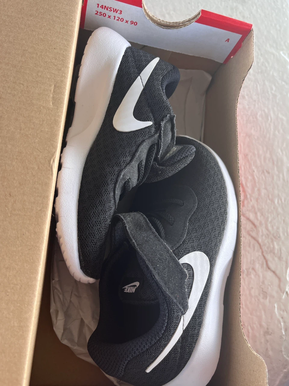 Nike Tanjun (TDV) Shoes Black/White Size 9C - photo 5