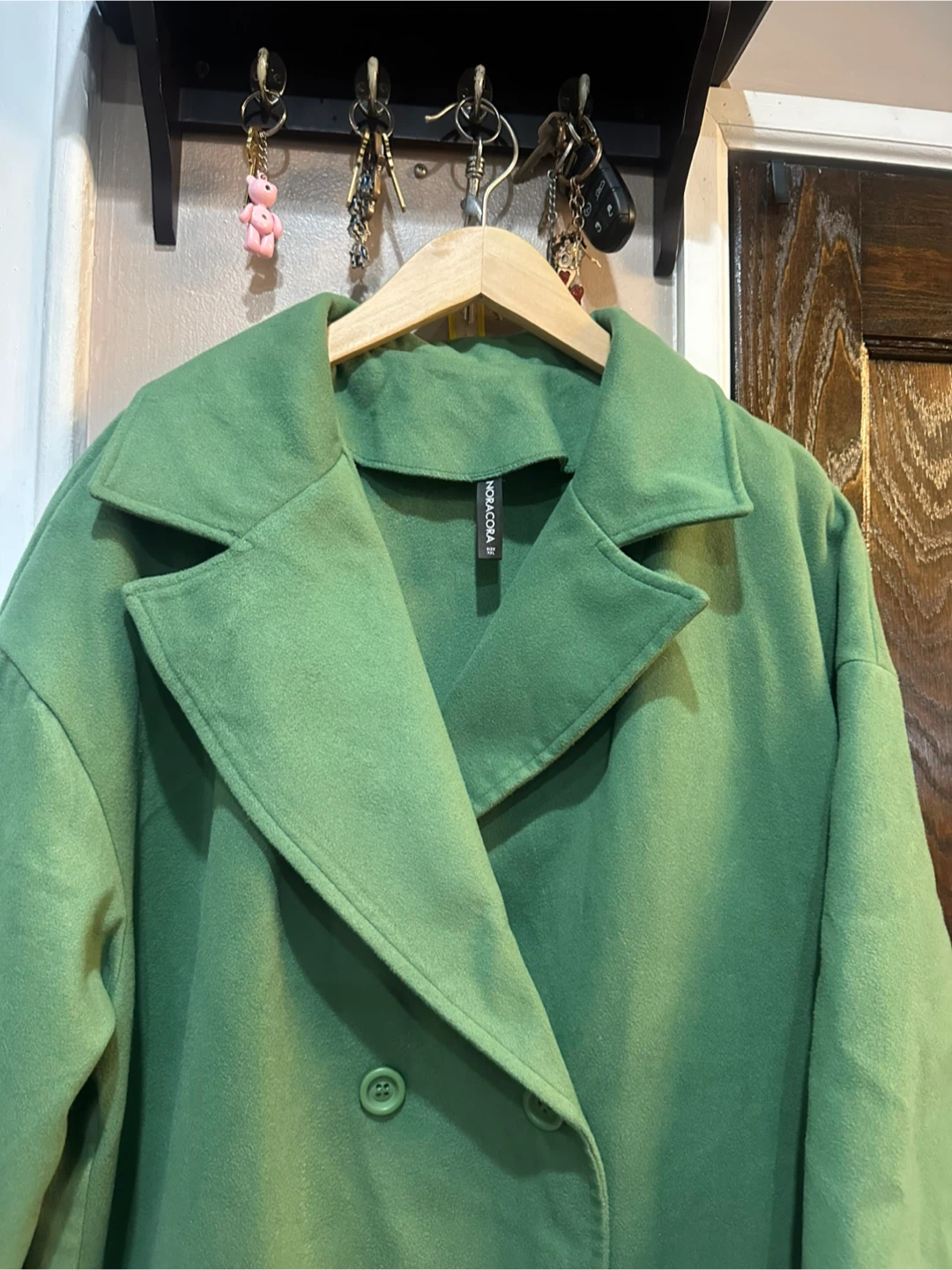 Noracora Green Double-Breasted Coat - photo 3