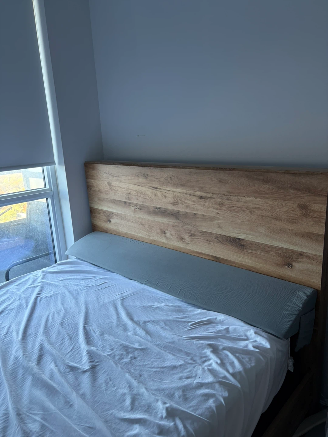 The Brick- Wooden bed frame with boxspring (queen size)