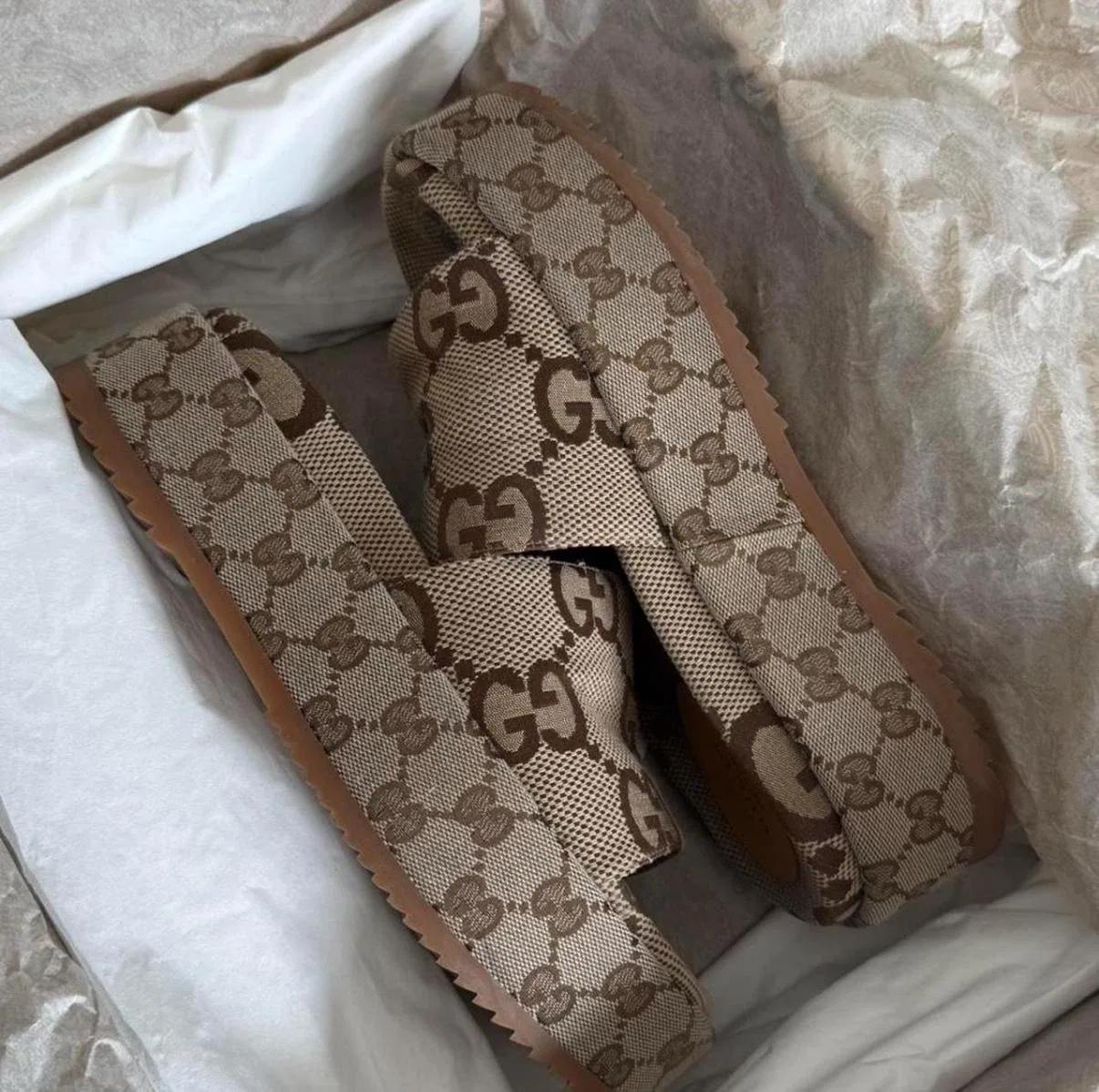 Gucci GG Canvas Platform Slides - photo 2