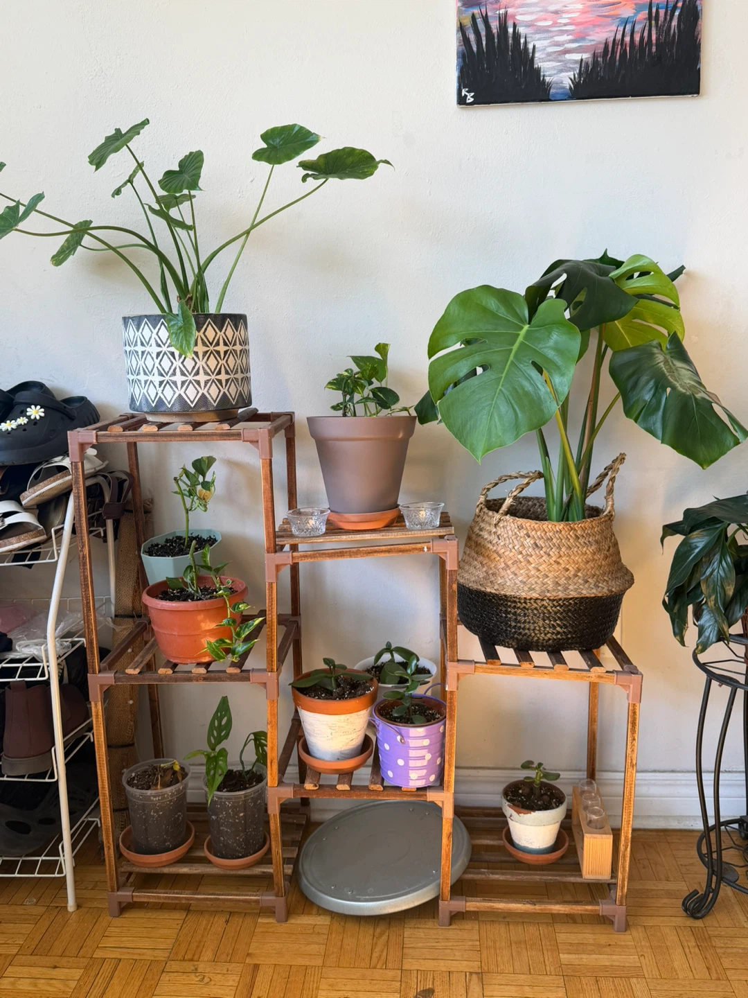 Wooden Tiered Plant Stand