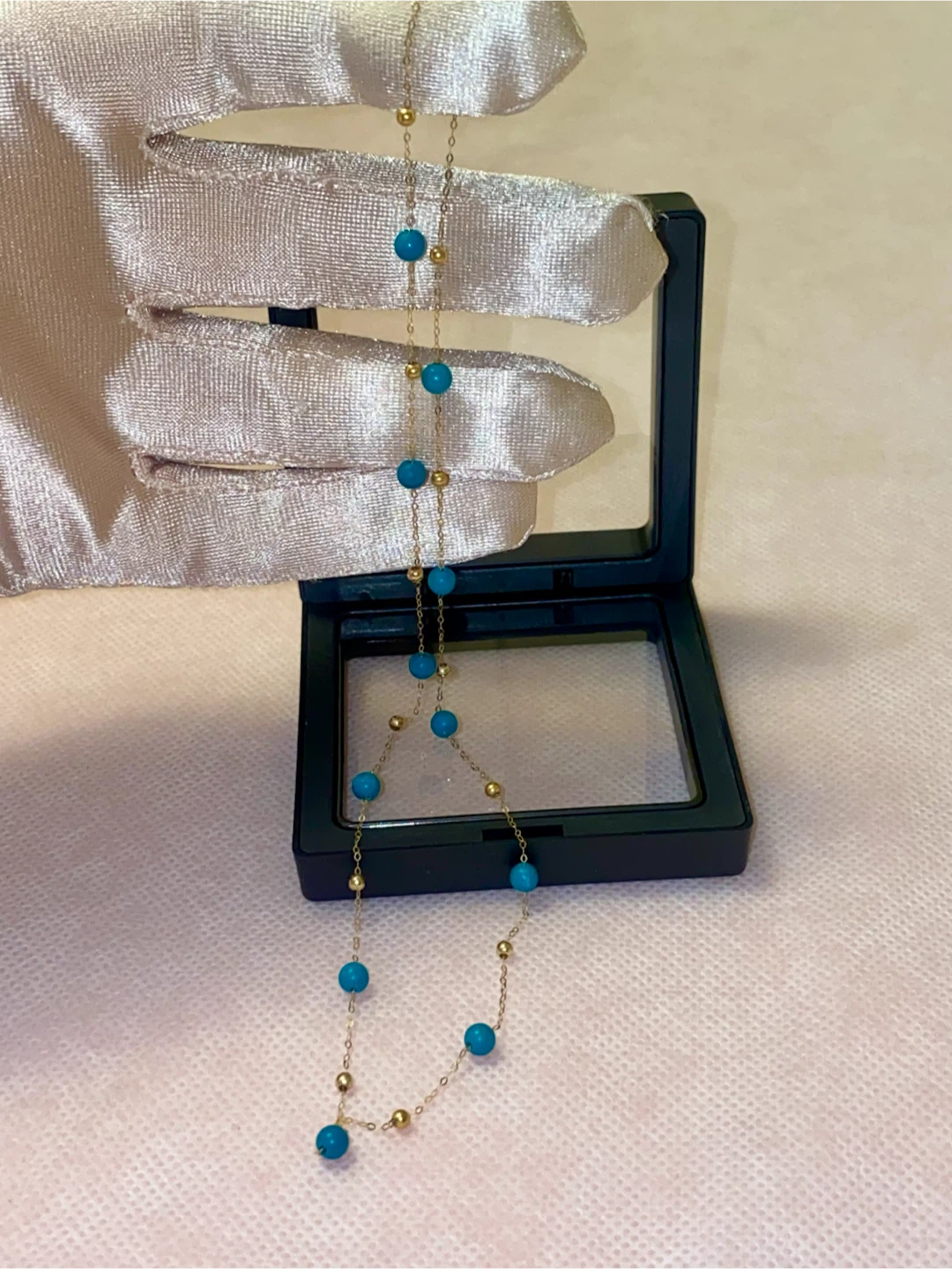 18K Gold and Turquoise Bead Necklace - photo 2