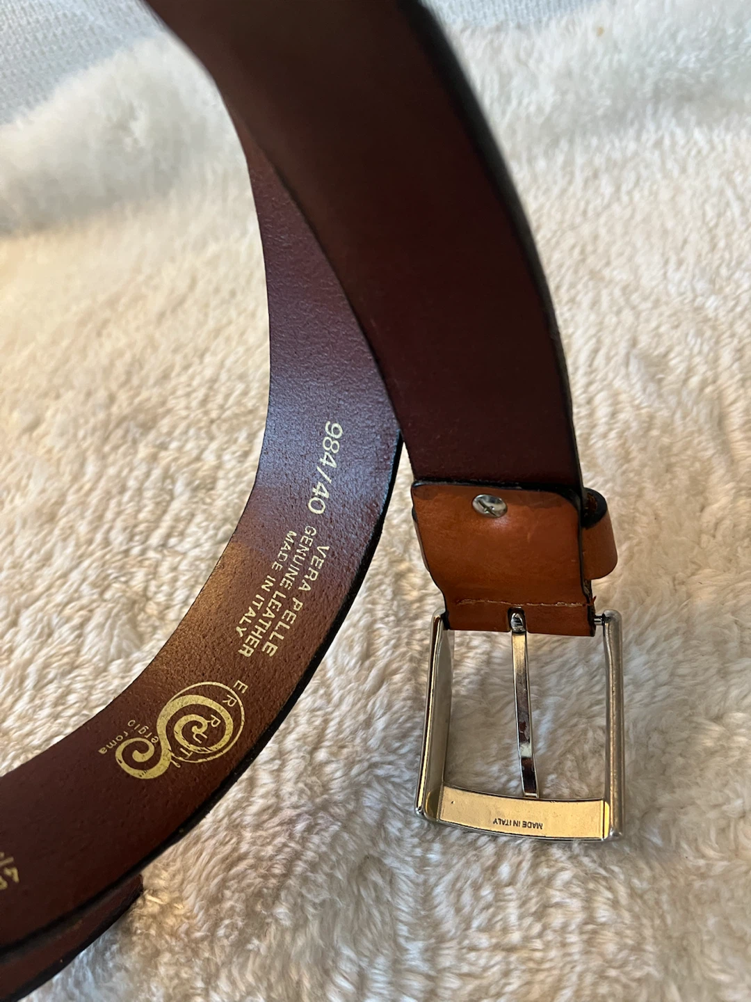 ERRUTI Sergio Roma Brown Leather Belt - photo 3