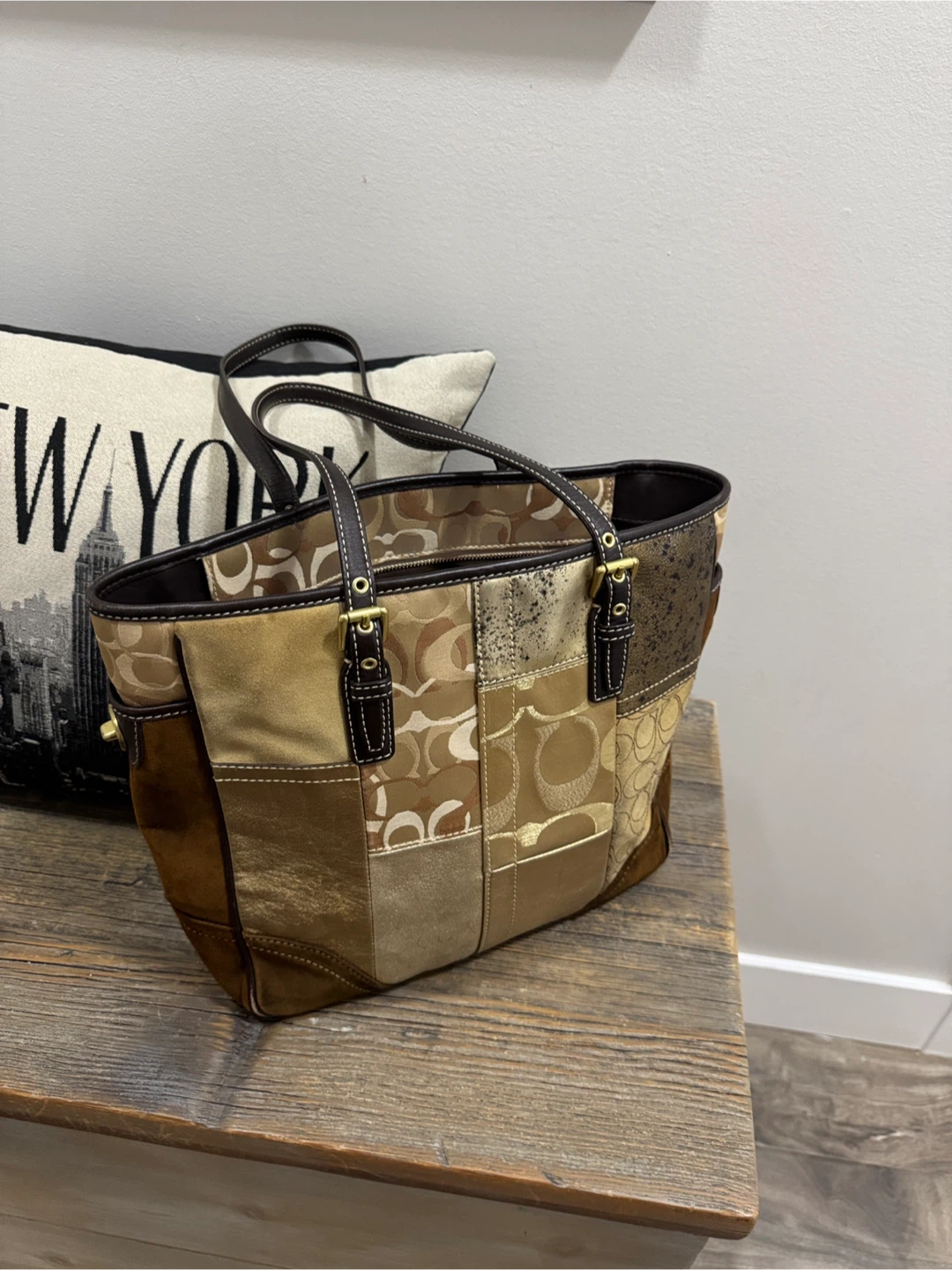 Coach patchwork tote bag