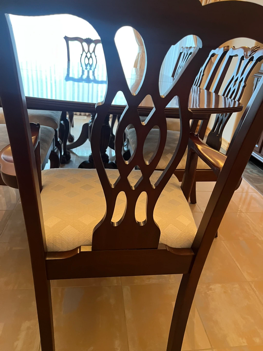 Chippendale Style Dining Set with Hutch