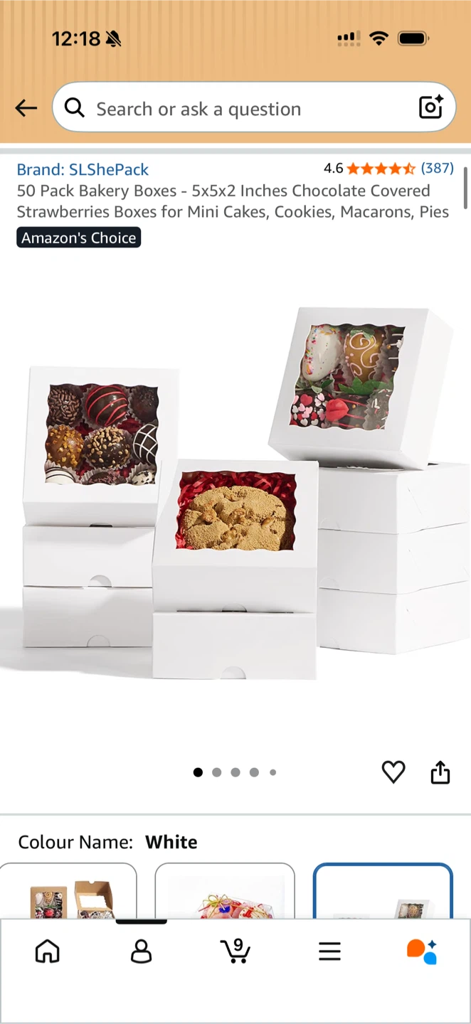 White Bakery Boxes 5x5x2 inches