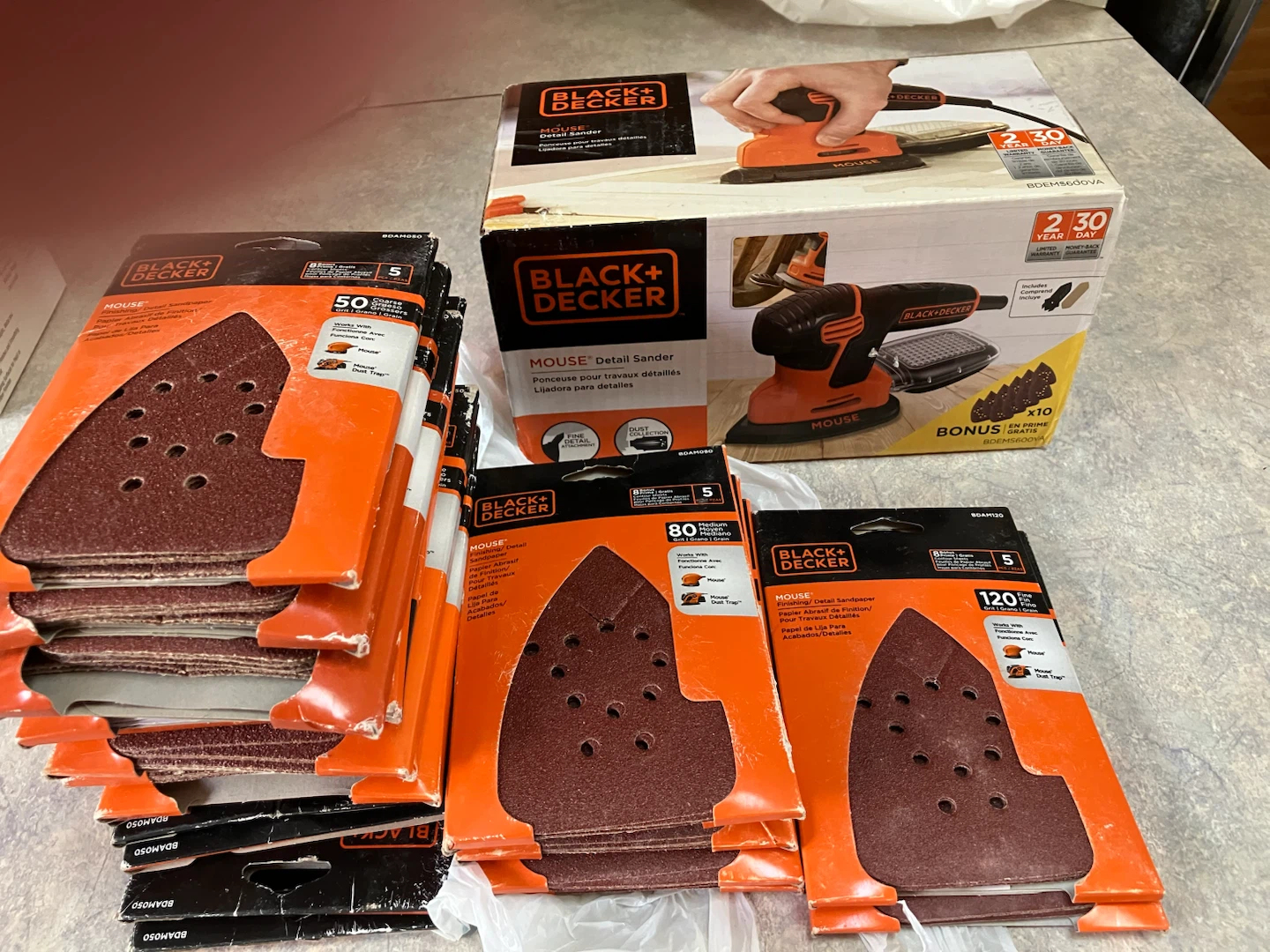 Black+Decker Mouse Detail Sander and Sandpaper Set - photo 3
