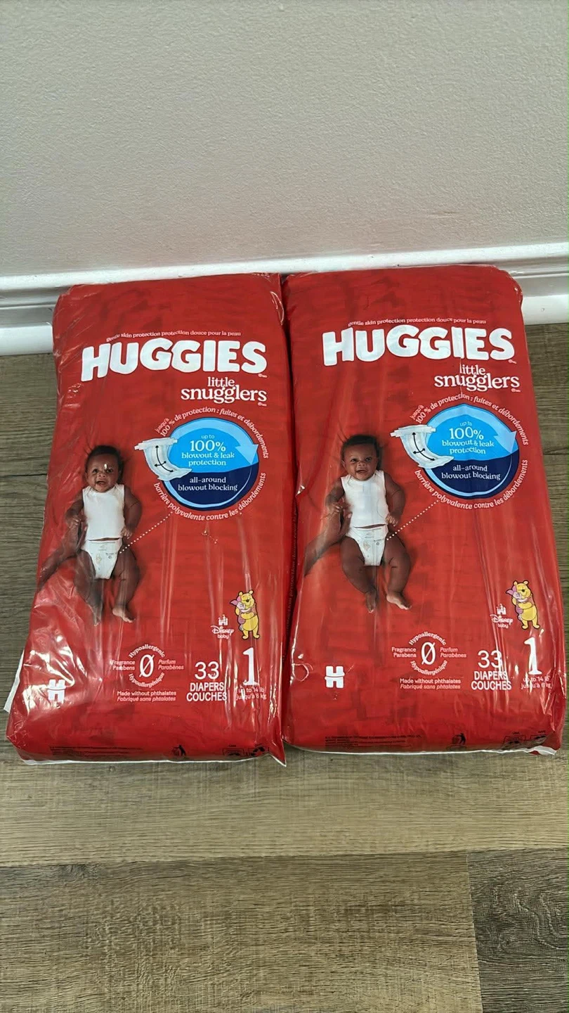 2 Packs Huggies Little Snugglers Size 1 Diapers