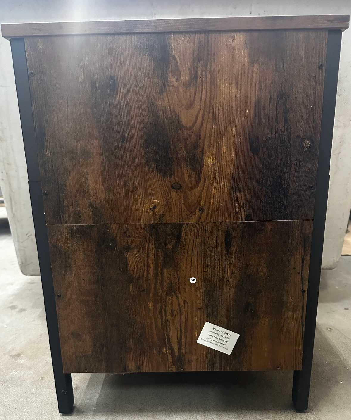 Industrial Style Nightstand with Drawer and Cabinet