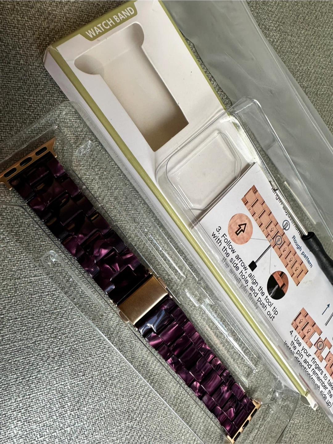 Purple Resin Watch Band for Apple Watch