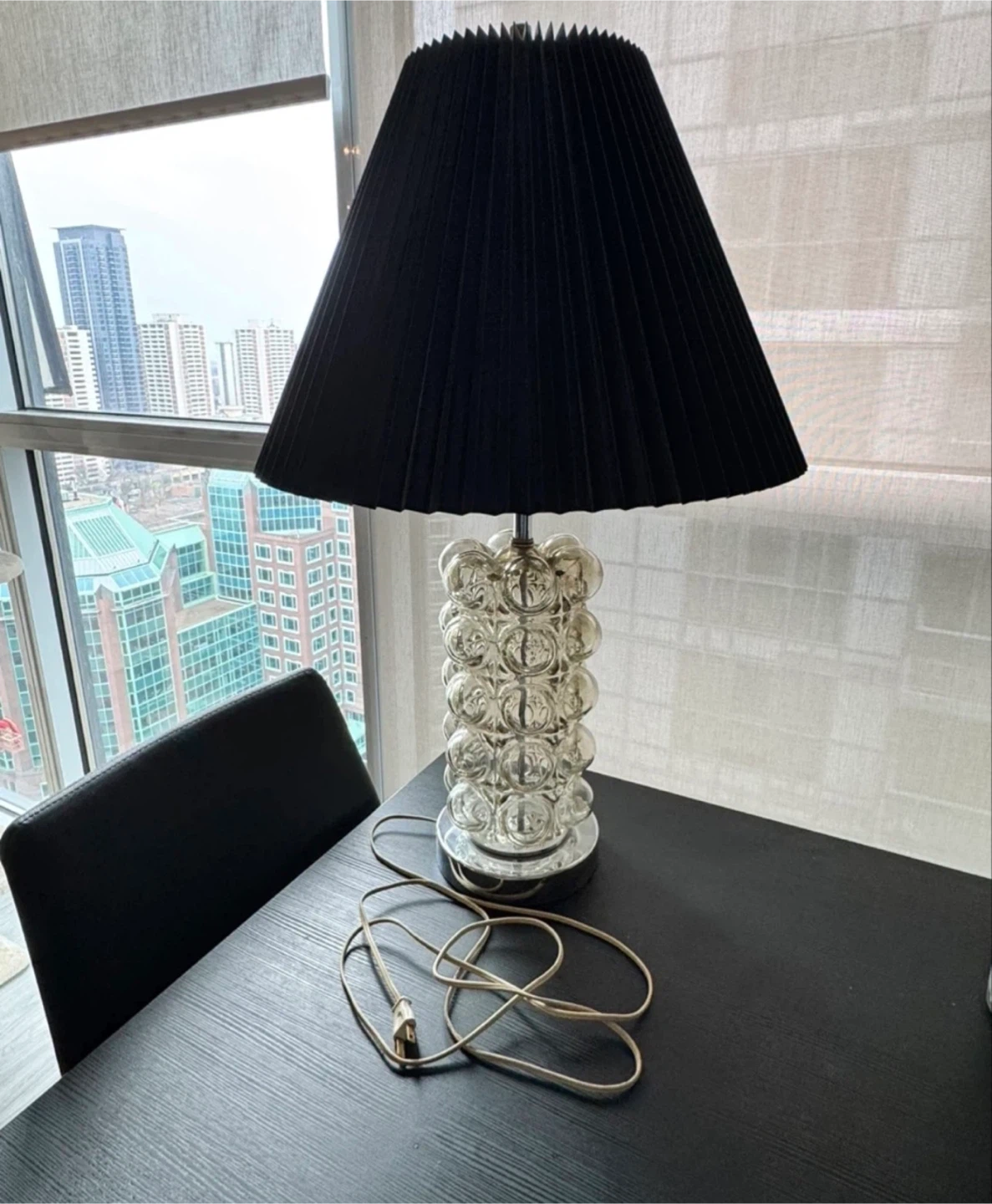 Vintage Nemo Style Bubble Glass Table Lamp 1970s