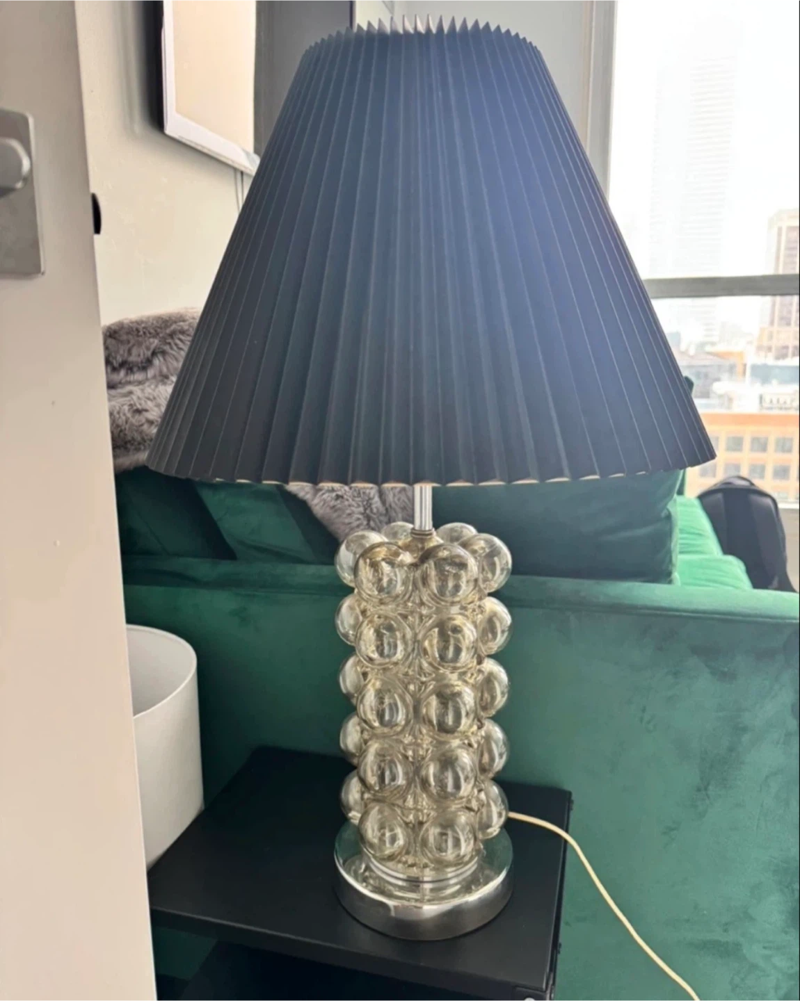 Vintage Nemo Style Bubble Glass Table Lamp 1970s - photo 4