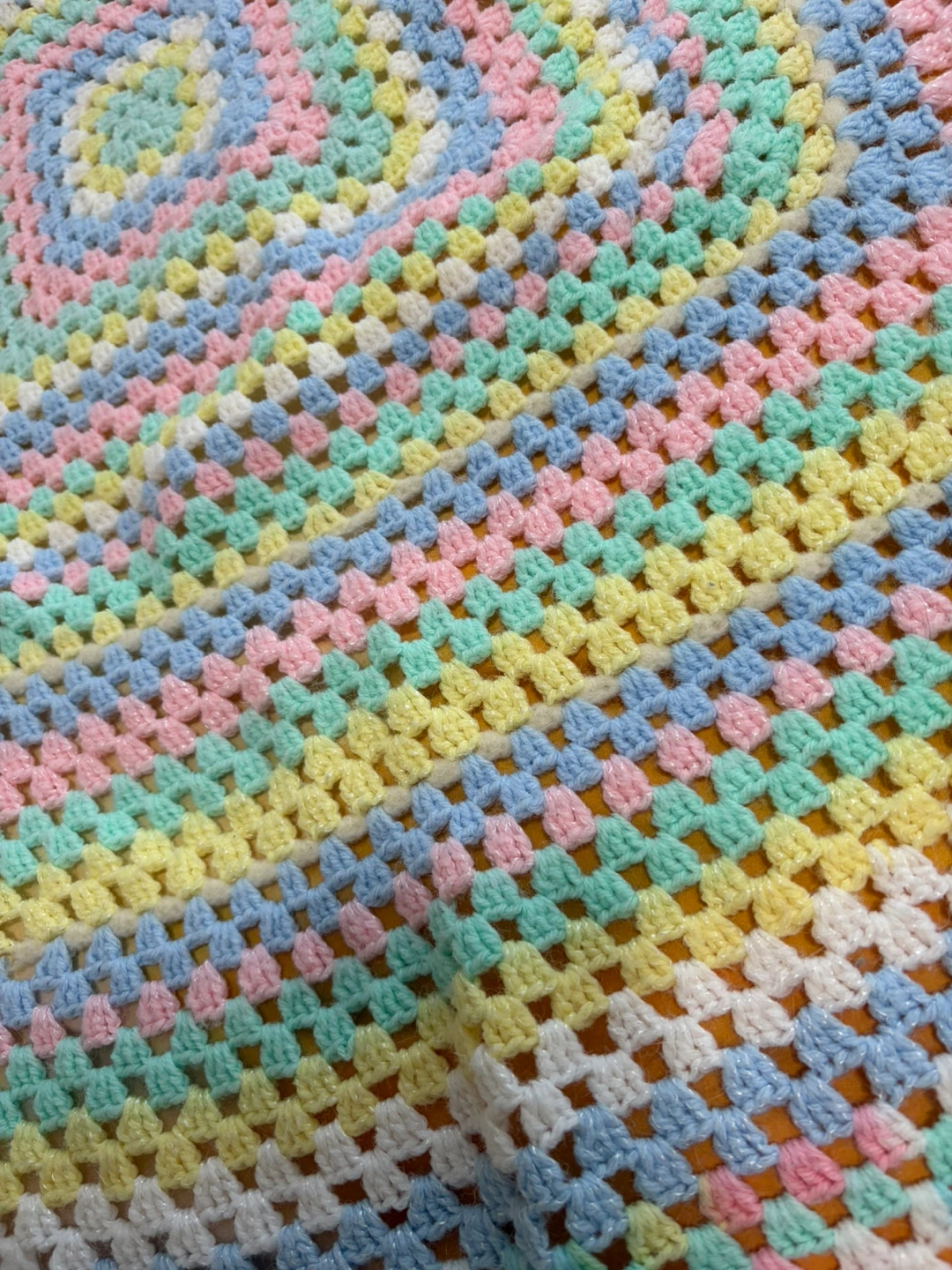 Crocheted baby blanket
